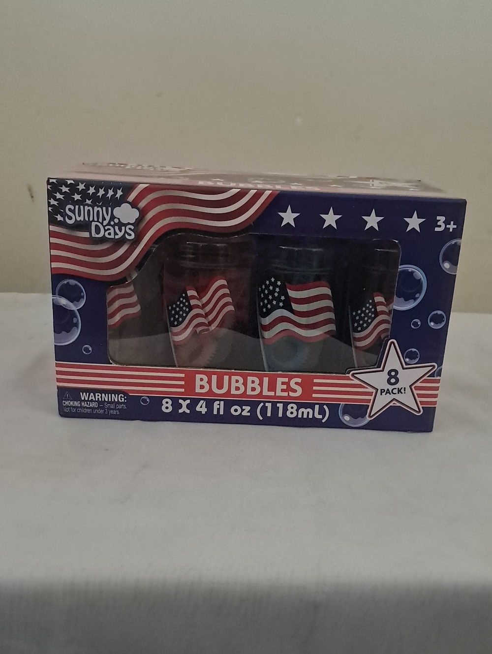 Red, White & Blue Party Bubbles - 8 Pack
